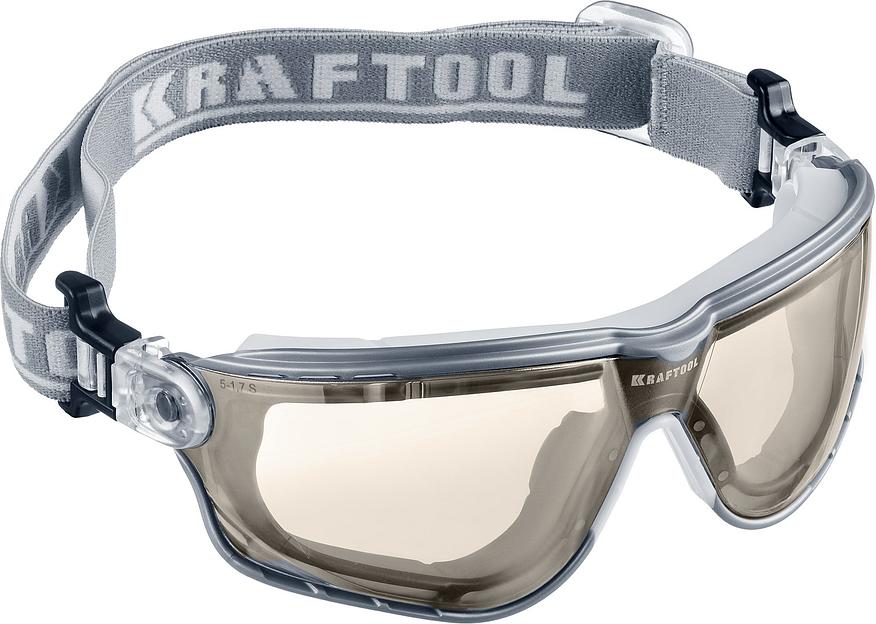 KRAFTOOL ASTRO прозрачные защитные очки, открытые, антибликовое покрытие, наголовная лента, оптический класс 1 (11009) фото 1