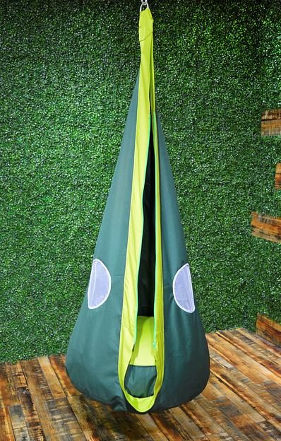 Качели «Кокон» - тёмно-зеленый и лайм фото 1