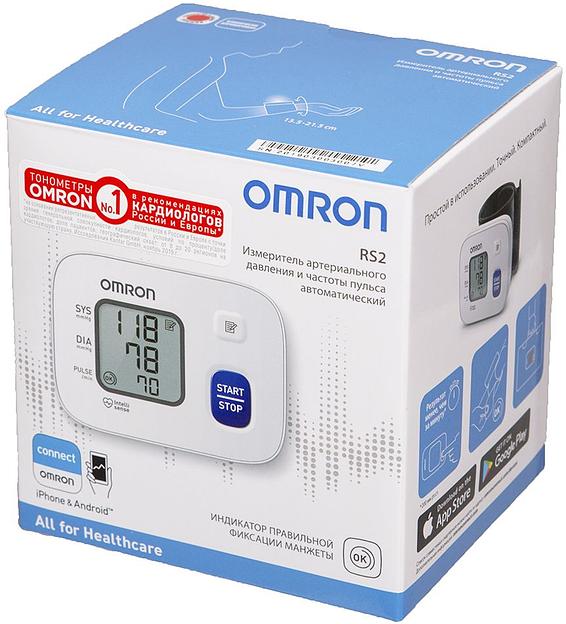 Тонометр автоматический Omron RS2 (HEM-6121-RU) фото 9