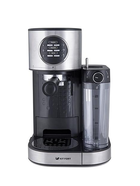 Кофеварка рожковая Kitfort КТ-703 серебристый/черный фото 1