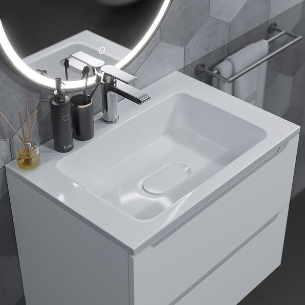 Раковина для ванной полувстраиваемая Uperwood Modul 65 см, белая глянцевая фото 1