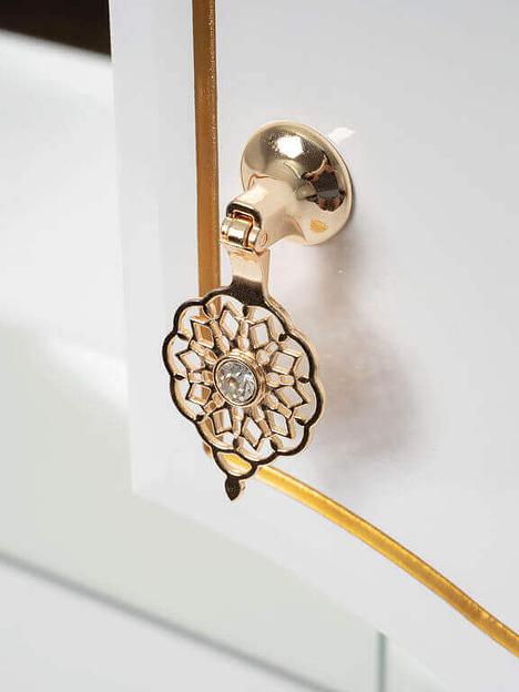 Зеркало-шкаф Жасмин 80 DORATIZ 2711.219, правый, белый, патина золото фото 5