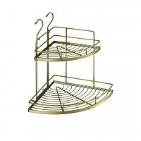 Полка угловая 2-х ярусная (320х320х440мм), бронза фото 1