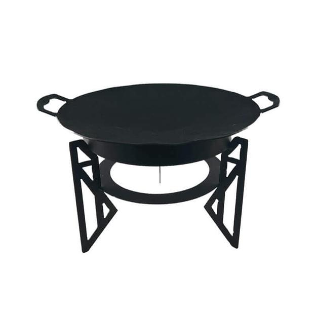 Набор для подачи Саджа сковорода d=30 см. углерод. сталь + подставка h=19 см. Лофт /1/ фото 1