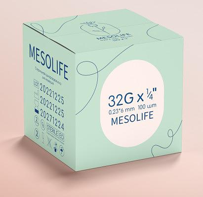 Игла одноразовая медицинская инъекционная стерильная MESOLIFE 32G 0,23х6 мм 100/5000, опт фото 1