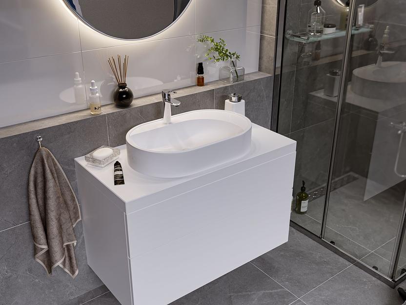 Раковина для ванной накладная Uperwood Luna 60 см, овальная фото 3