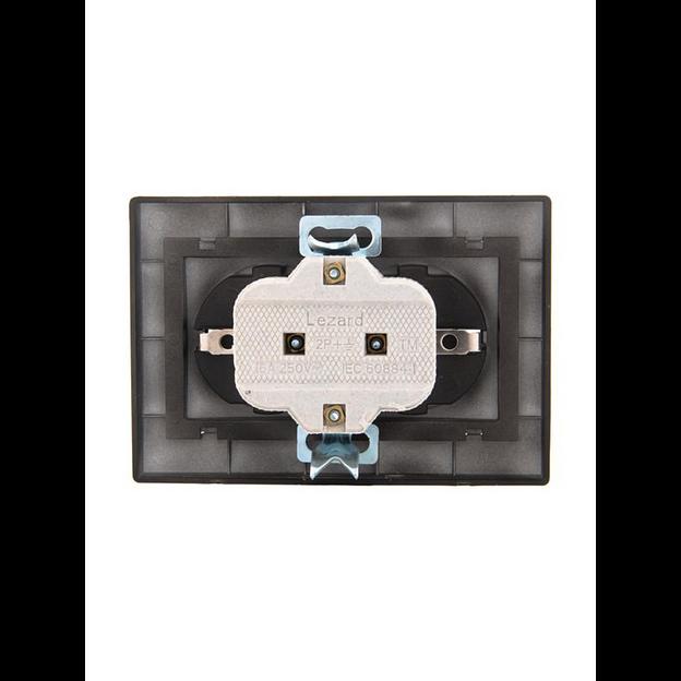Розетка 2-м СП Mira 16А IP20 с заземл. керамика черн. бархат LEZARD 701-4242-127 фото 4