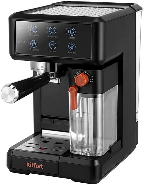 Кофеварка рожковая Kitfort КТ-7554 1350Вт черный фото 1