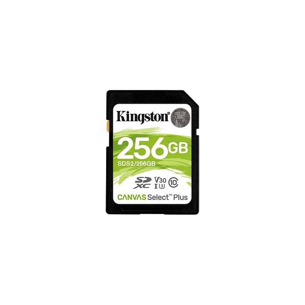 Карта памяти SDXC UHS-I U3 Kingston Canvas Select Plus 256 ГБ, 100 МБ/с, Class 10, SDS2/256GB, 1 шт., без адаптера фото 1
