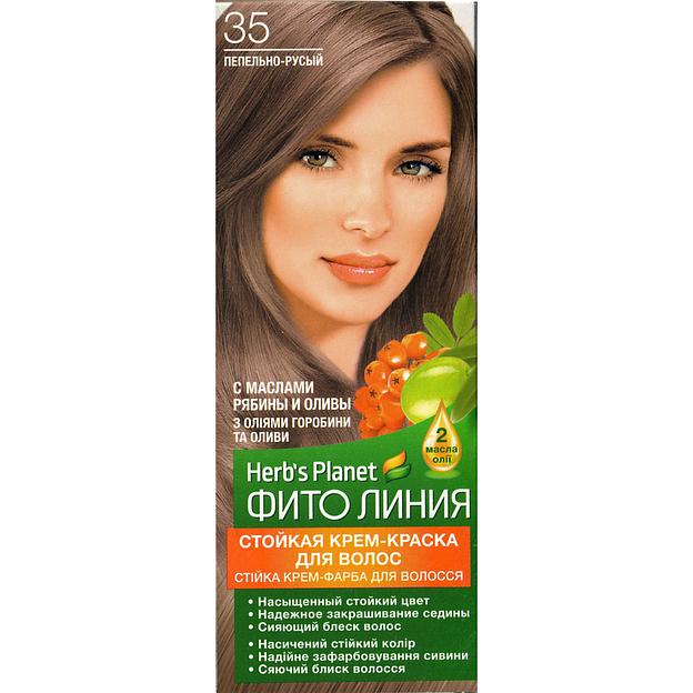 Фито линия herb's planet herb's planet стойкая крем-краска для волос тон 35 пепельно-русый фото 1