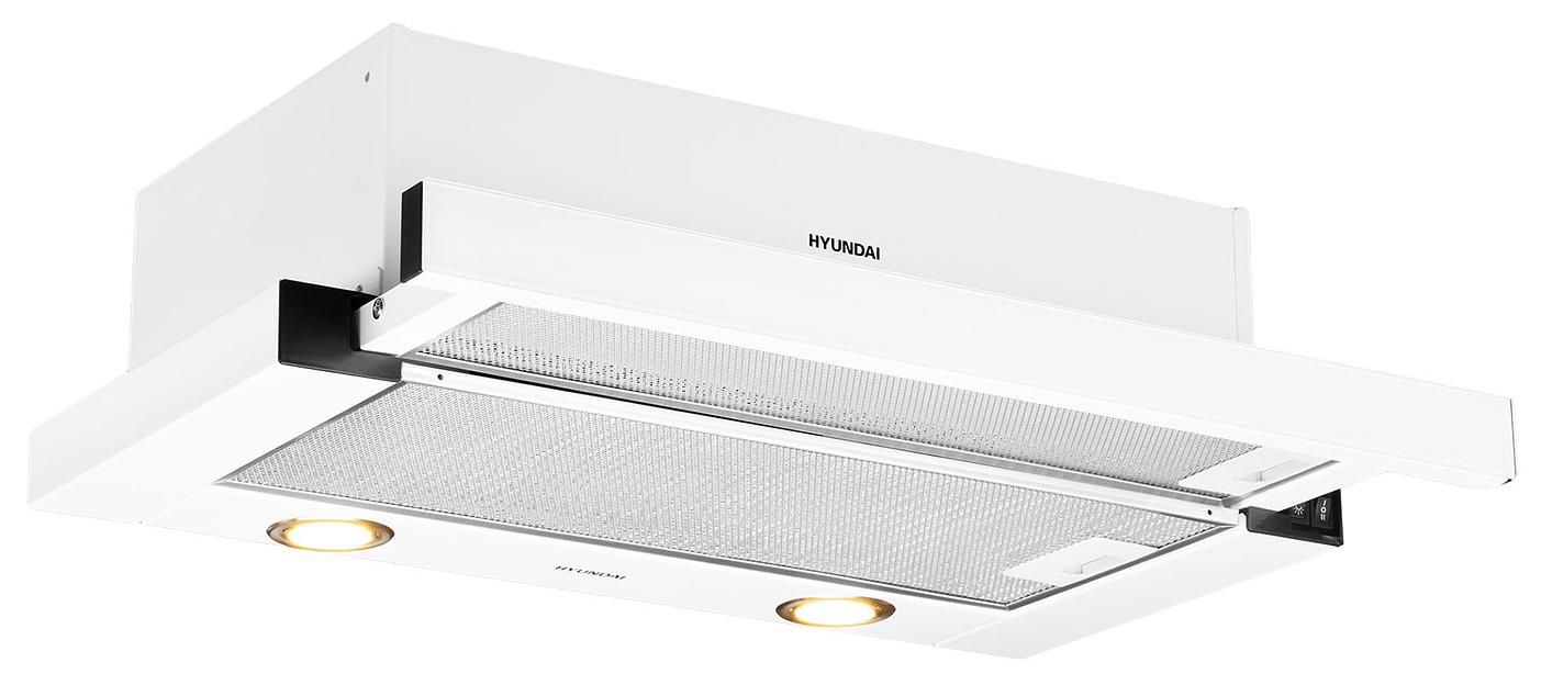 Вытяжка встраиваемая Hyundai HBH 6236 WG белый управление: кнопочное (1 мотор) фото 5