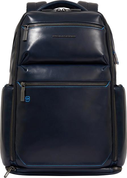 Рюкзак мужской Piquadro Blue Square CA6592B2BM/BLU2 темно-синий кожа фото 1