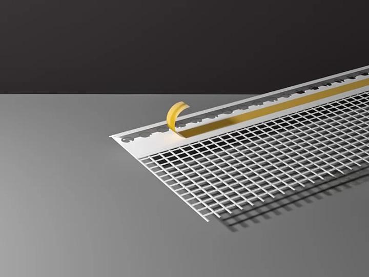 Цокольный закрывающий профиль ПВХ с сеткой ProfiGips 2,5 м ОПТ фото 3