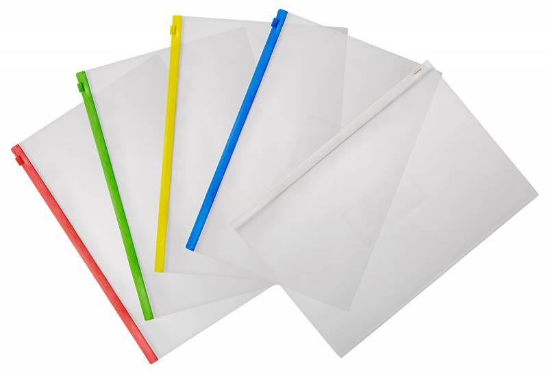 Папка на молнии ZIP Бюрократ -BPM4AYEL A4+ полипропилен 0.15мм карм.для визит. цвет молнии желтый фото 3