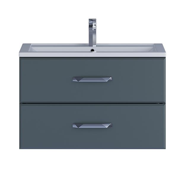 Тумба с раковиной для ванной Uperwood Foster 80 см, подвесная, серый графит фото 9