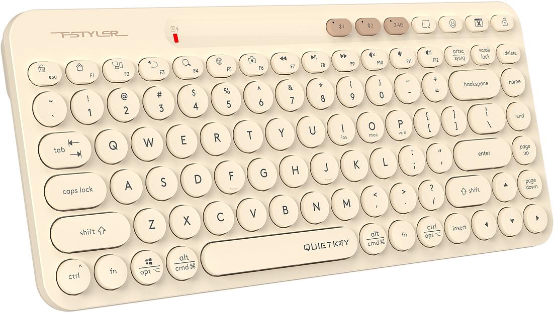 Клавиатура A4Tech Fstyler FBK36C AS бежевый USB беспроводная BT/Radio slim Multimedia (FBK36C AS) фото 2