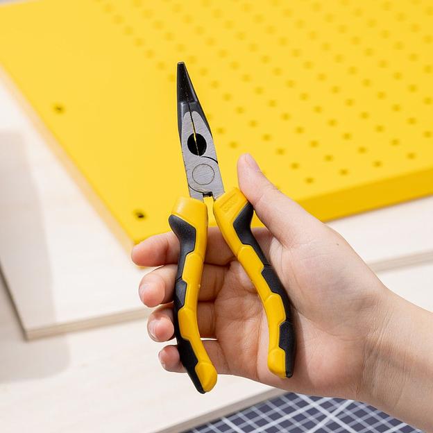 Удлиненные плоскогубцы с изогнутыми губками Deli DL2306 160мм, угол загиба губок 30°, сталь CrV, двухкомпонентная ручка фото 8