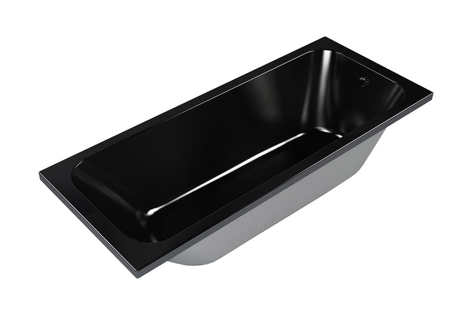 Акриловая ванна прямоугольная «Strict Black», черный, 1700х700 мм, опт фото 1