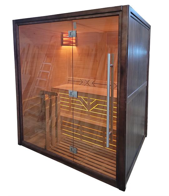 Финская сауна со стеклянным фасадом «Премиум» фото 8