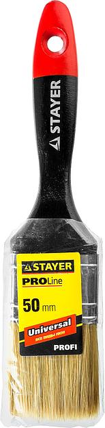 STAYER Universal, 50 мм, 2″, светлая, натуральная щетина, деревянная ручка, все виды ЛКМ, плоская кисть, Professional (0104-050) фото 4