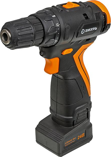 Дрель-шуруповерт Вихрь ДА-24Л-2К/Б аккум. патрон:быстрозажимной (кейс в комплекте) фото 2