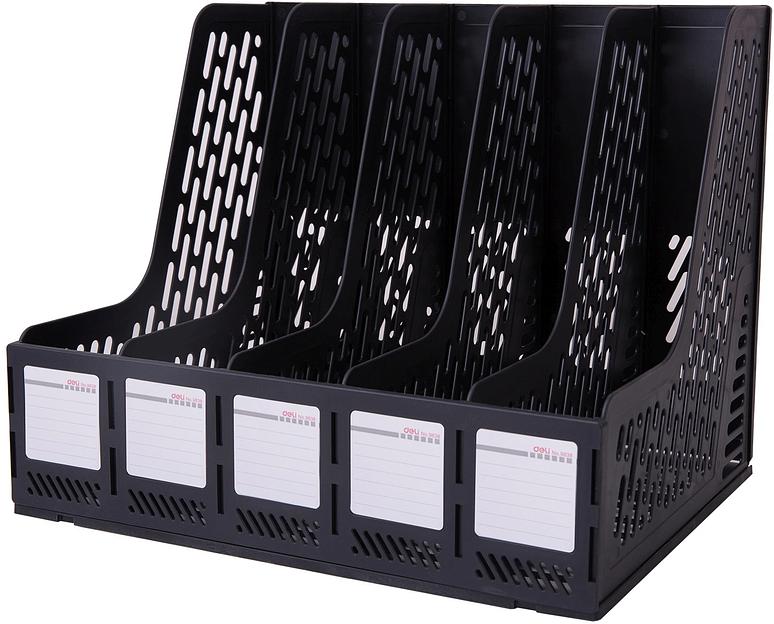 Лоток вертикальный Deli E9838black для бумаг 365x380x30мм черный фото 1