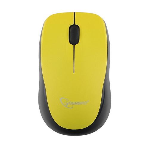 Мышь беспроводная Gembird MUSW-360-LM, 2.4ГГц, лазерный лимон, 2 кнопки+колесо-кнопка, 1000 DPI, батарейки в комплекте, блистер фото 1