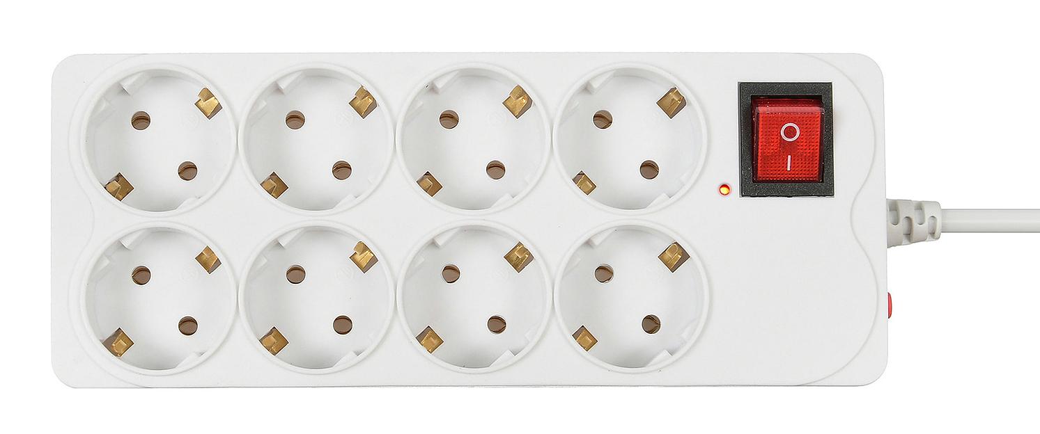 Сетевой фильтр Buro 800SH-3-W 3м (8 розеток) белый (коробка) фото 3