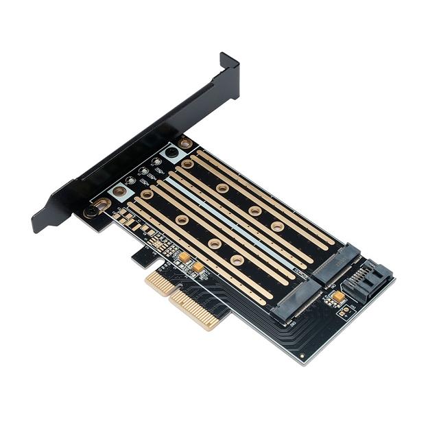 Gembird Адаптер для двух SSD M.2 (NVMe+SATA) в разъем PCI-e, коробка (MF-PCIE-NVME-SATA) фото 1
