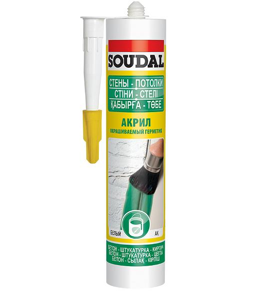 Герметик акриловый окрашиваемый Soudal 280 мл ОПТ фото 1