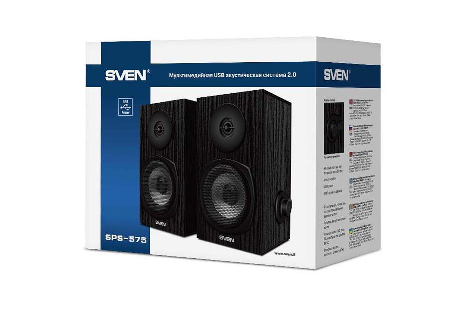 SVEN SPS-575, чёрный, акустическая система 2.0, USB, мощность 2x3 Вт(RMS) SVEN SPS-575 (SV-016166) фото 4