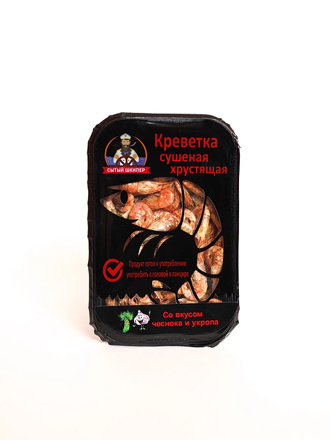 Креветка «Хрустящая» сушеная со вкусом чеснока с укропом, опт фото 1