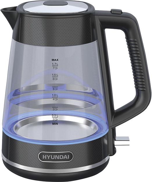 Чайник электрический Hyundai HYK-G3503 1.7л. 2200Вт черный/серебристый (корпус: стекло) фото 3