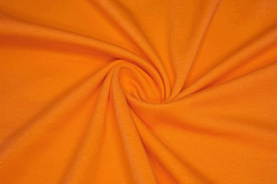 Кулирная гладь однотонная хлопок 100 % оранжевый фото 1