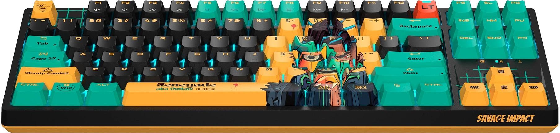 Клавиатура A4Tech Bloody AT87 Renegade механическая черный/зеленый USB for gamer LED (AT87) фото 8