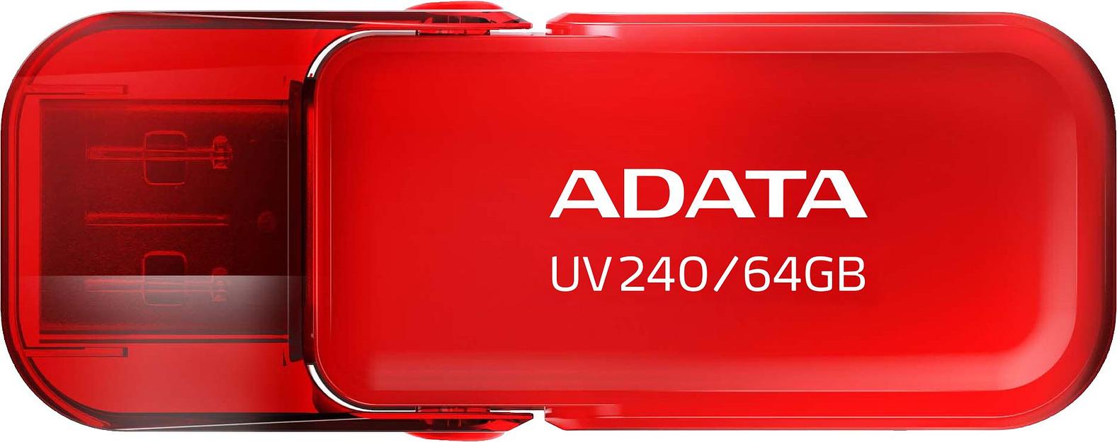 Флеш Диск A-Data 64GB UV240 AUV240-64G-RRD USB2.0 красный фото 1