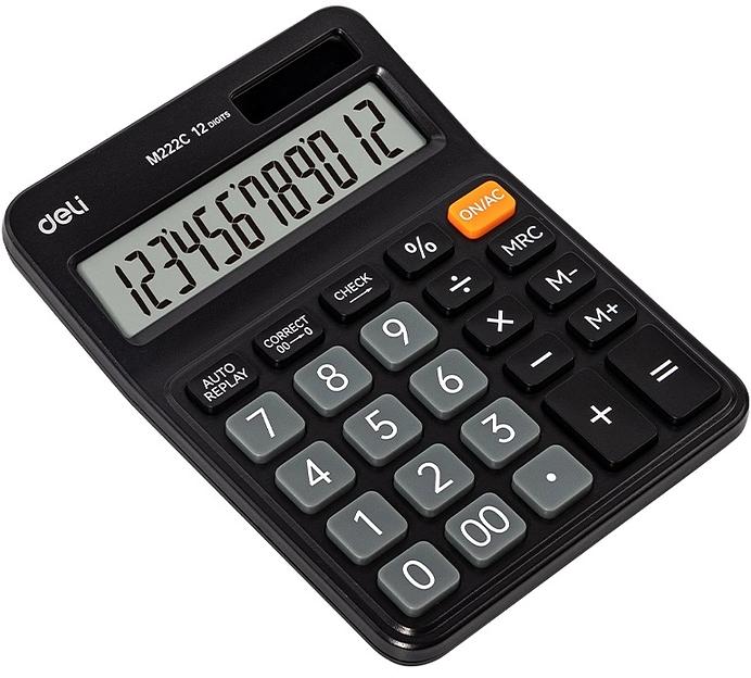 Калькулятор настольный Deli Askend EM222C черный 12-разр. фото 1