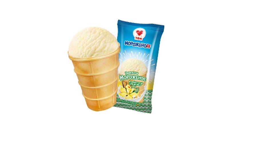 Мороженое в вафельном стаканчике Мороженофф «Ванильное» 70 г ОПТ фото 1