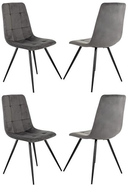 Стул для дома Бюрократ CH-K1_4 комплект 4шт т.серый Holland 18 металл черный на ножках (CH-K1_1/HL18_4) фото 1