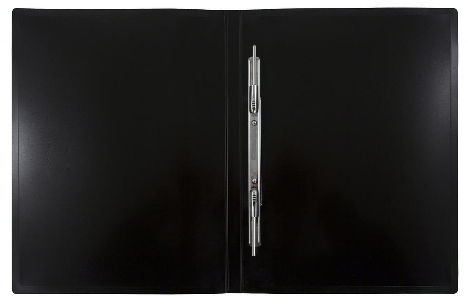 Папка метал.пруж.скоросш. Бюрократ DeLuxe DL07PBLCK A4 пластик 0.7мм кор.27мм черный фото 2