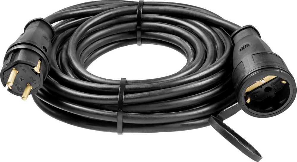 Удлинитель силовой Stayer 55026-10 3x1.5кв.мм 1розет. 10м КГ без катушки черный фото 2