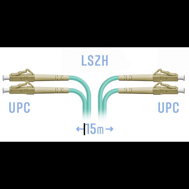 Патчкорд оптический LC/UPC MM Duplex 15 метров фото 1