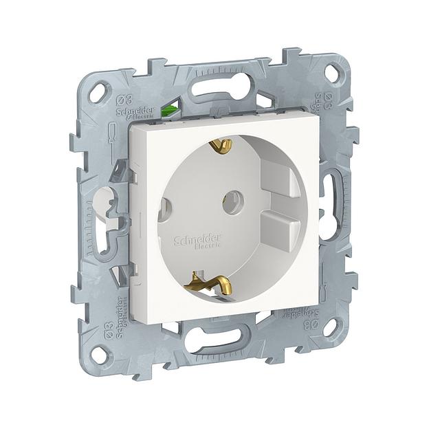 Розетка с заземлением SE NU505618 Unica New быстрозажимные клеммы белый NU505618 фото 1