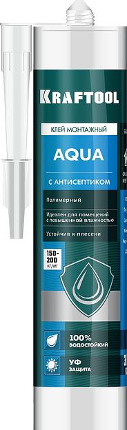 KRAFTOOL AQUA, 310 мл, белый, водостойкий монтажный клей (41345) фото 1