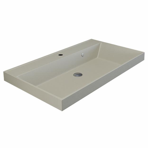 Раковина кварцевая для ванной комнаты Uperwood Classic Quartz 80 см, бежевая матовая, лён фото 6