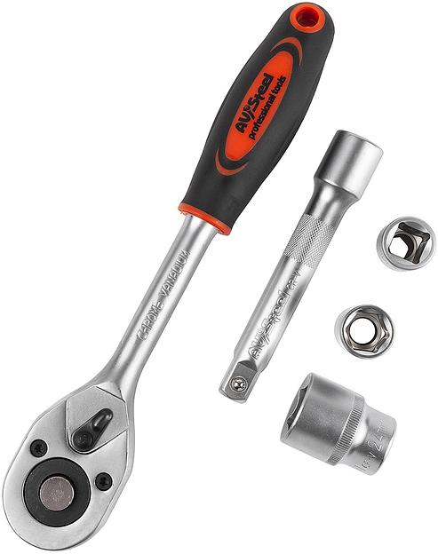 Набор торцевых головок Av Steel AV-011012 в комплекте 12 предметов фото 2