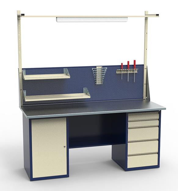 Верстак металлический с тумбой, драйвером и экраном СВ-2Т.01.05.19_сб2 фото 1