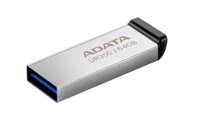 Флеш накопитель 64GB A-DATA UR350, USB 3.2, металл/черный фото 1