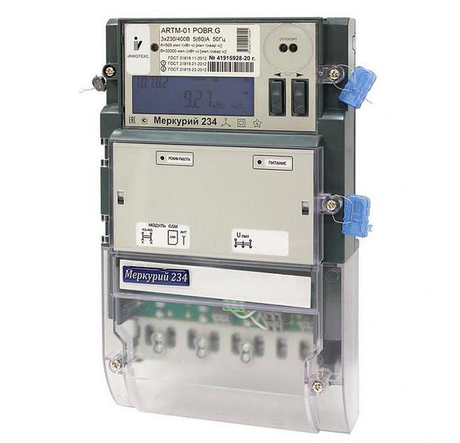 Электросчетчик Меркурий 234 АRTMX2-03 DPBR.G 5(10)А/400В фото 1