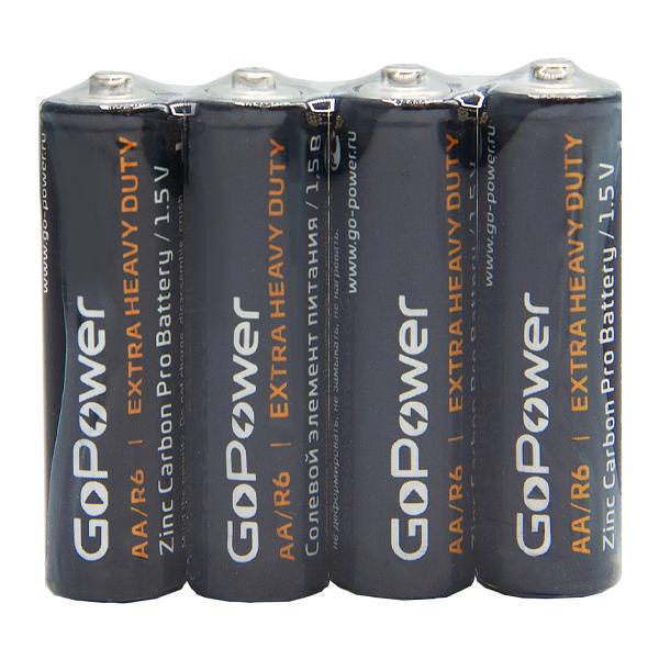 Батарейка GoPower R6 AA Shrink 4 Heavy Duty 1.5V (4/60/1200) Батарейка GoPower R6 AA (00-00015592) фото 3
